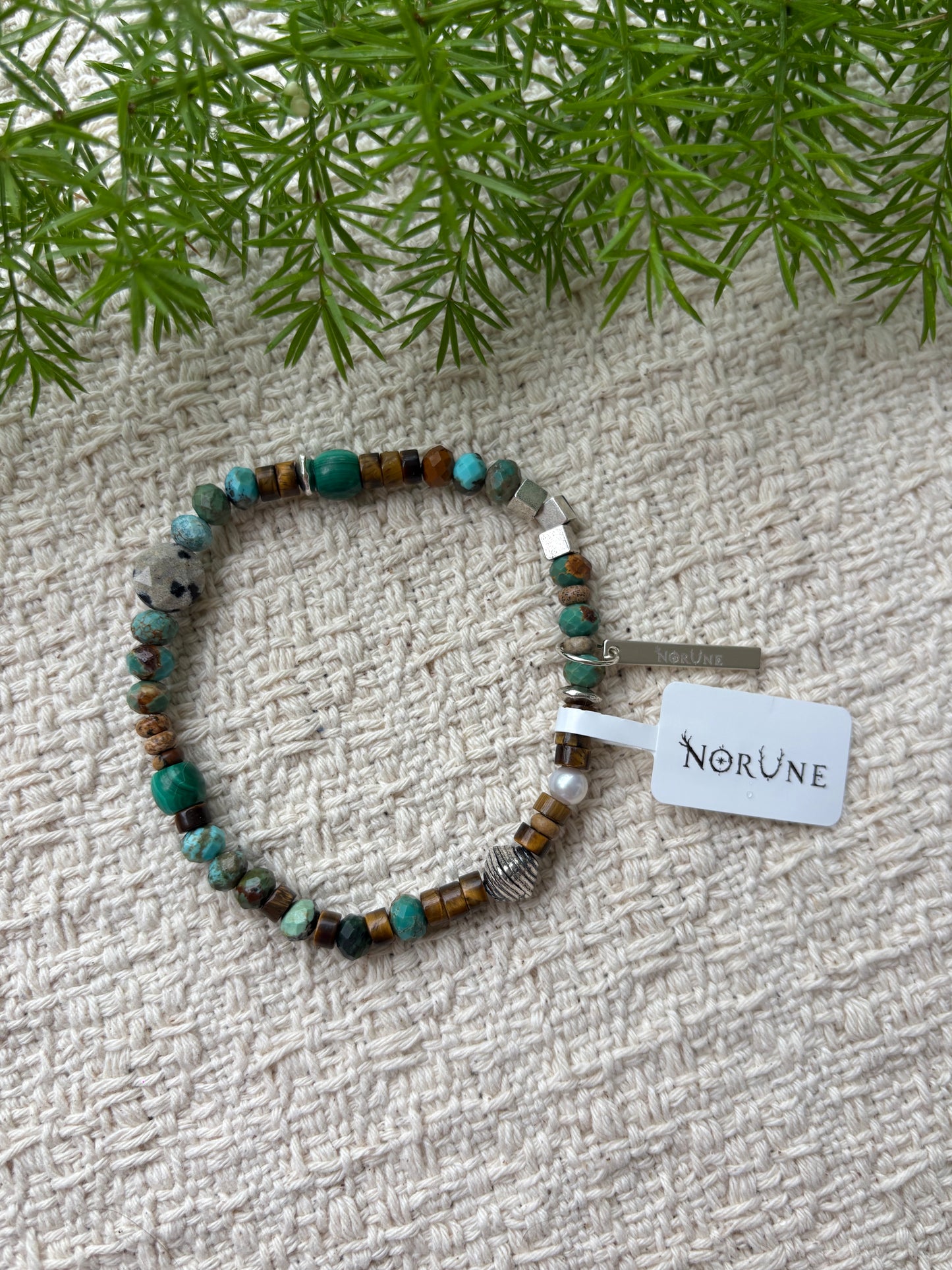 Forest Canopy — Turquoise & Tiger Eye Gemstone Bracelet