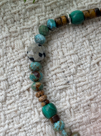 Forest Canopy — Turquoise & Tiger Eye Gemstone Bracelet