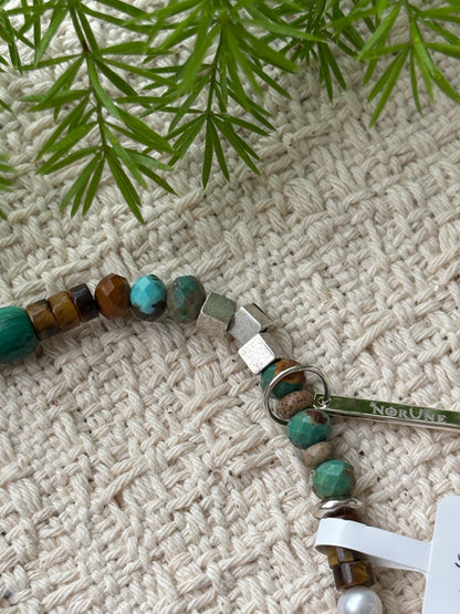 Forest Canopy — Turquoise & Tiger Eye Gemstone Bracelet