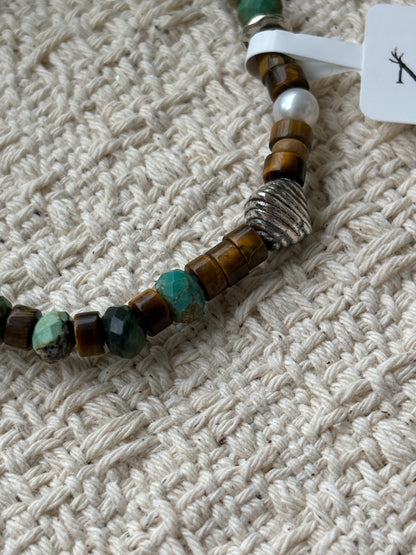 Forest Canopy — Turquoise & Tiger Eye Gemstone Bracelet