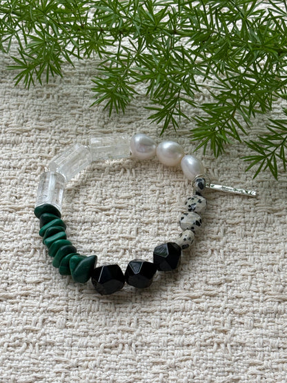 Earthbound — Malachite & Clear Quartz Bracelet