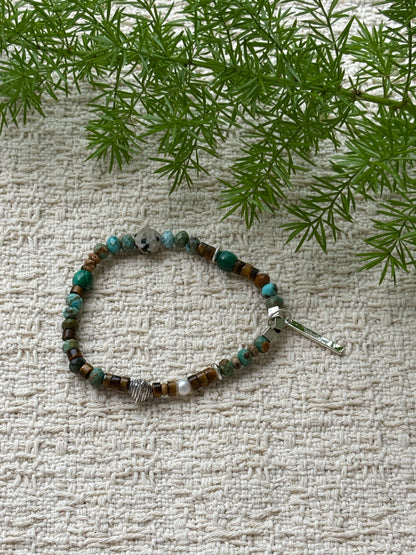 Forest Canopy — Turquoise & Tiger Eye Gemstone Bracelet